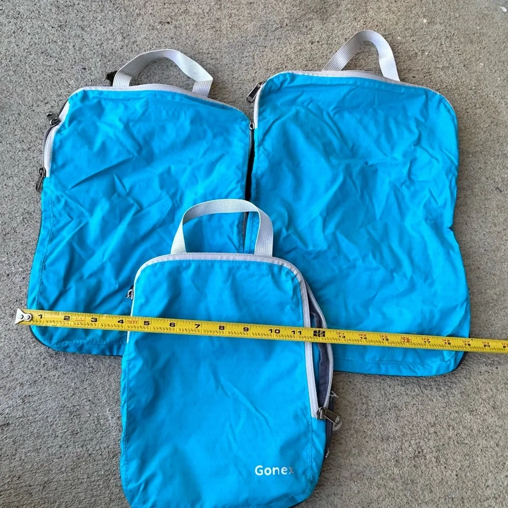 Gonex travel packing cubes set of 3 sizes blue